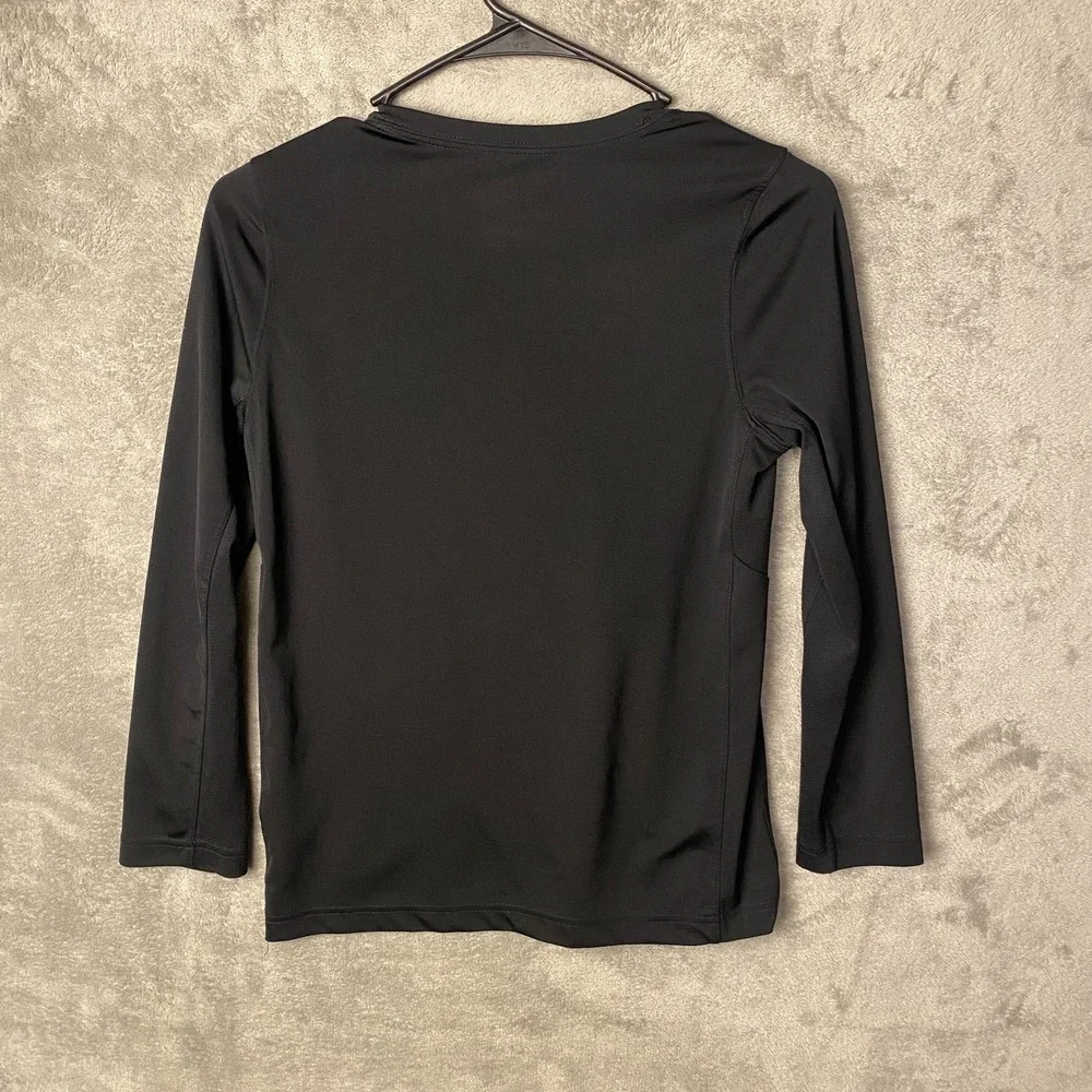 Nike Boys Shirt Medium Black Dri-Fit Long Sleeve Athletic Training Graphic Top